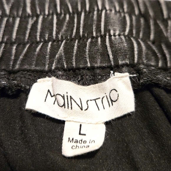 Black Acid Wash Drawstring Skirt Mainstrip Sz L Normcore Casual Cotton Comfycore - Picture 5 of 9